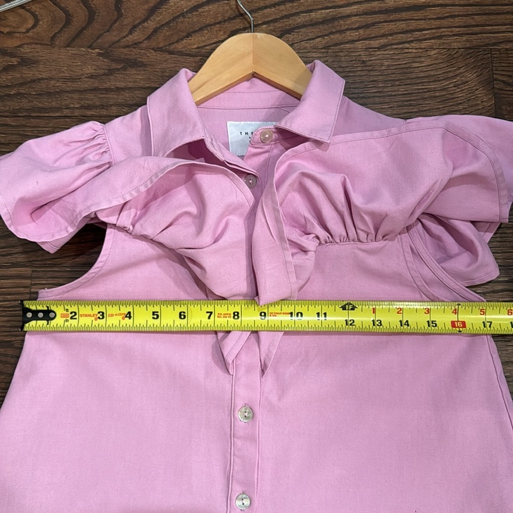 The Shirt By Rochelle Behrens The Ayla Purple Shirt Dress Small Ruffle Mini - Picture 15 of 15
